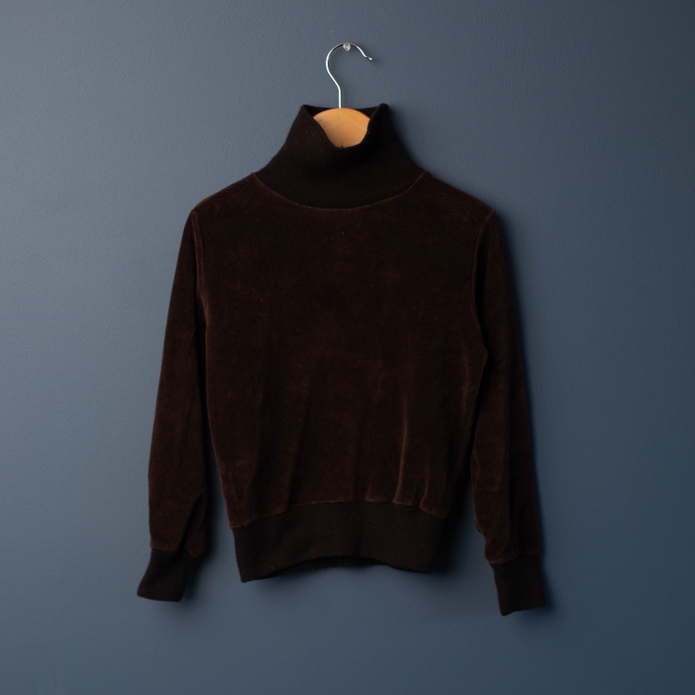 3/$10- Vintage brown velour turtleneck